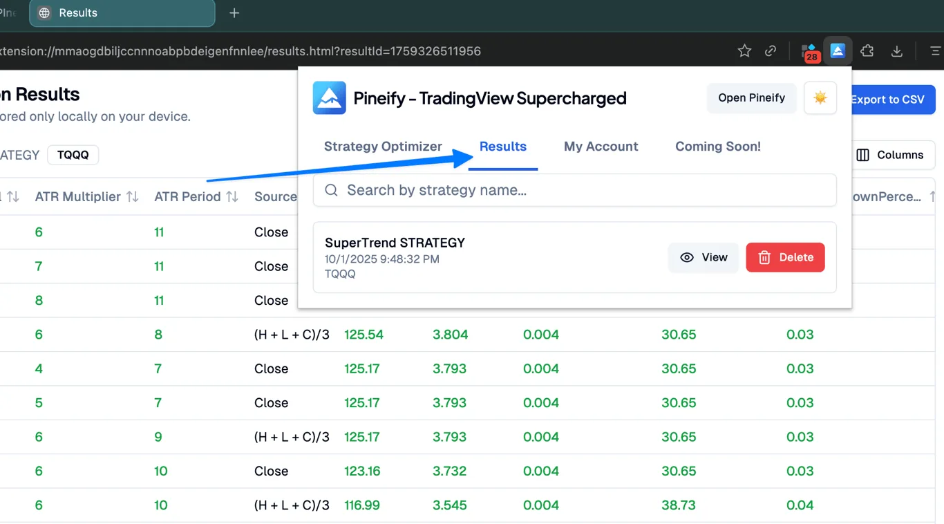 One-Click Data Export